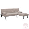 Γωνιακός καναπές-κρεβάτι αναστρέψιμος Brisk pakoworld καφέ-γκρι ύφασμα 200x146x75εκ