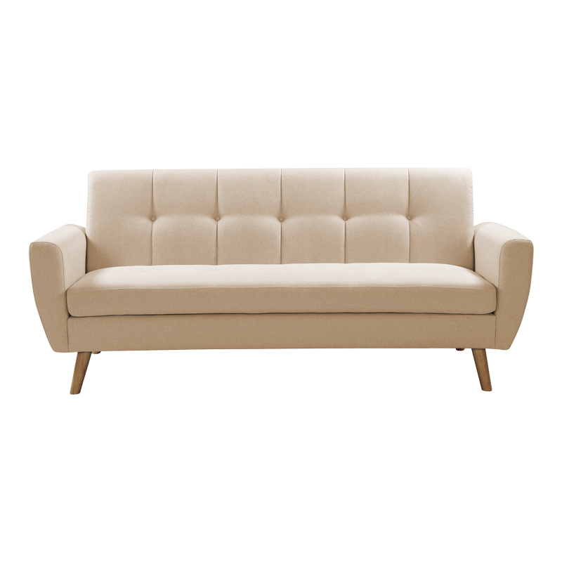 3 seater sofa Decency pakoworld fabric beige 203x75x86 cm