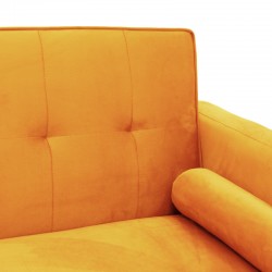 3 seater sofa-bed Success pakoworld yellow velvet 190x80x84cm 3 seater sofa-bed Success pakoworld yellow velvet 190x80x84cm
