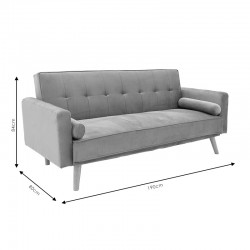 3 seater sofa-bed Success pakoworld yellow velvet 190x80x84cm 3 seater sofa-bed Success pakoworld yellow velvet 190x80x84cm
