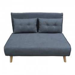 Josuane sofa-bed pakoworld two-seater anthracite fabric and natural wood leg 117x80x81cm Josuane sofa-bed pakoworld two-seater anthracite fabric and natural wood leg 117x80x81cm