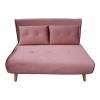 Καναπές-κρεβάτι Josuane pakoworld διθέσιος σάπιο μήλο βελούδο και ξύλινο πόδι σε φυσική απόχρωση 122x80x81εκ