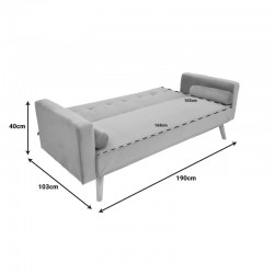 Sofa-bed Success pakoworld 3-seater velvet in mint shade 190x80x84cm Sofa-bed Success pakoworld 3-seater velvet in mint shade 190x80x84cm