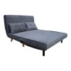 Josuane  pakoworld two-seater sofa bed, anthracite velvet, natural wooden legs, 122x80x81cm
