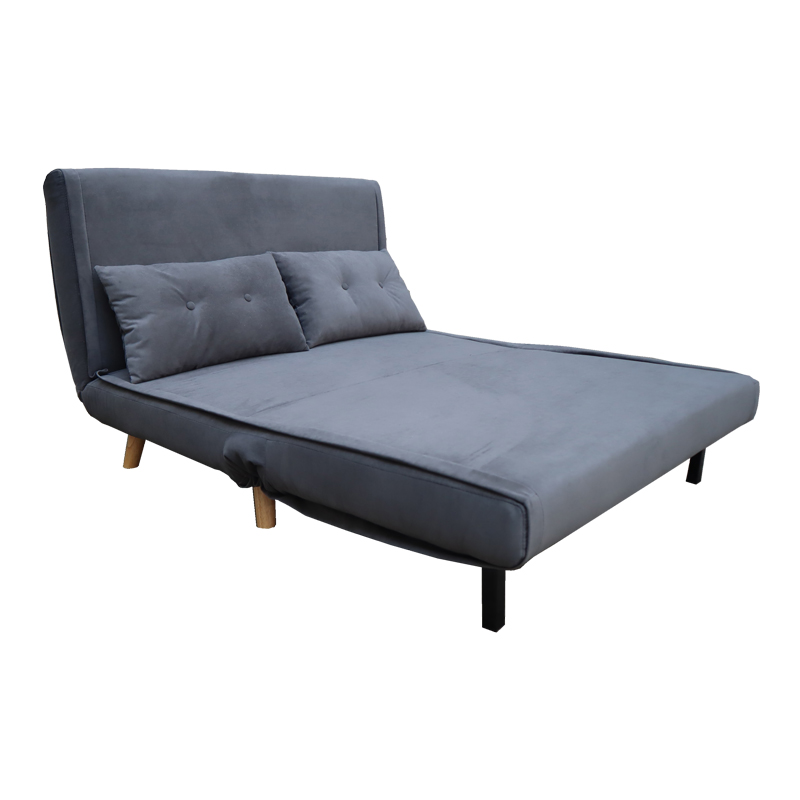 Sofa-bed Josuane I pakoworld two-seater fabric in anthracite  color 122x80x81cm