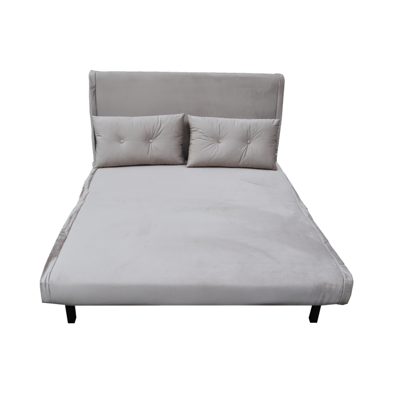 Καναπές-κρεβάτι Josuane I pakoworld διθέσιος βελούδο σε γκρι απόχρωση 122x80x81εκ