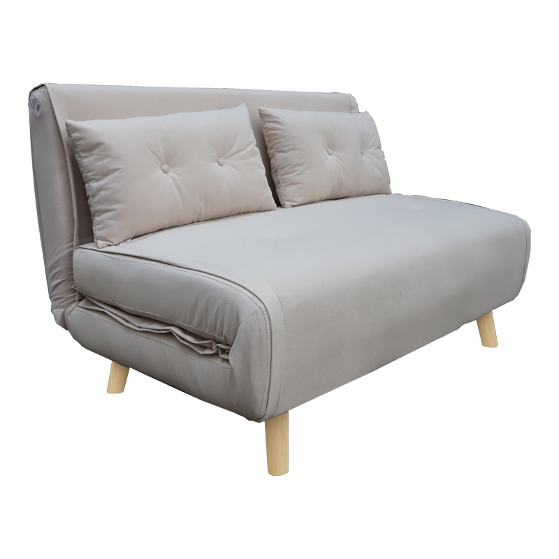 Sofa-bed Josuane I pakoworld two-seater velvet in grey  color 122x80x81cm