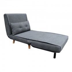 Armchair-bed Josuane I pakoworld fabric in anthracite shade 78x80x81cm