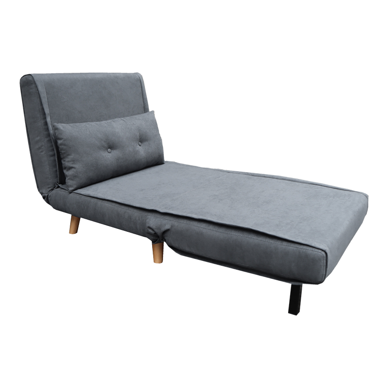 Armchair-bed Josuane I pakoworld fabric in anthracite shade 78x80x81cm