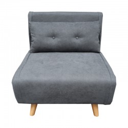 Armchair-bed Josuane I pakoworld fabric in anthracite shade 78x80x81cm