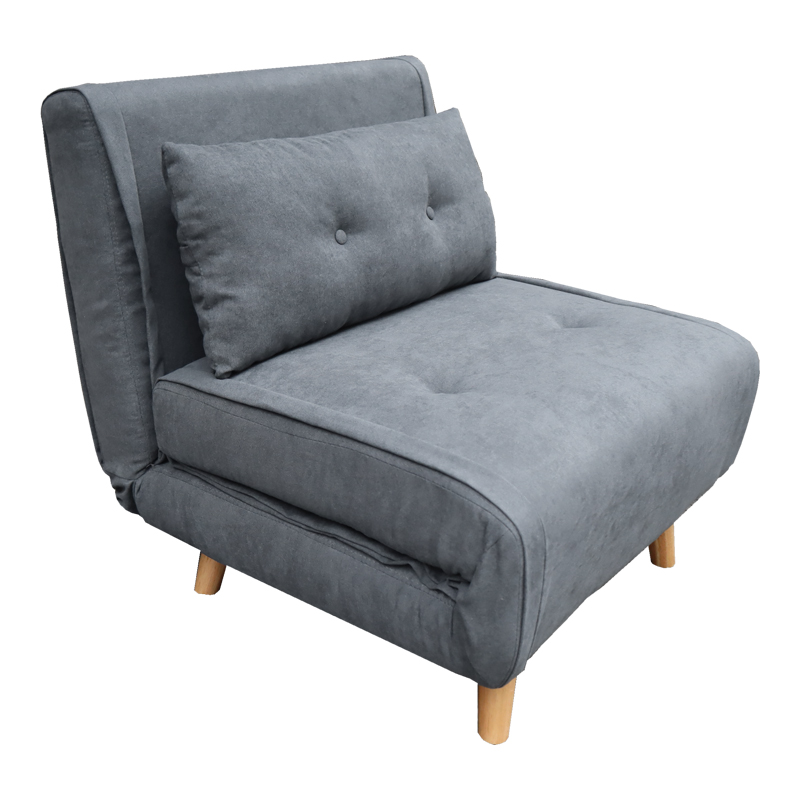 Armchair-bed Josuane I pakoworld fabric in anthracite shade 78x80x81cm