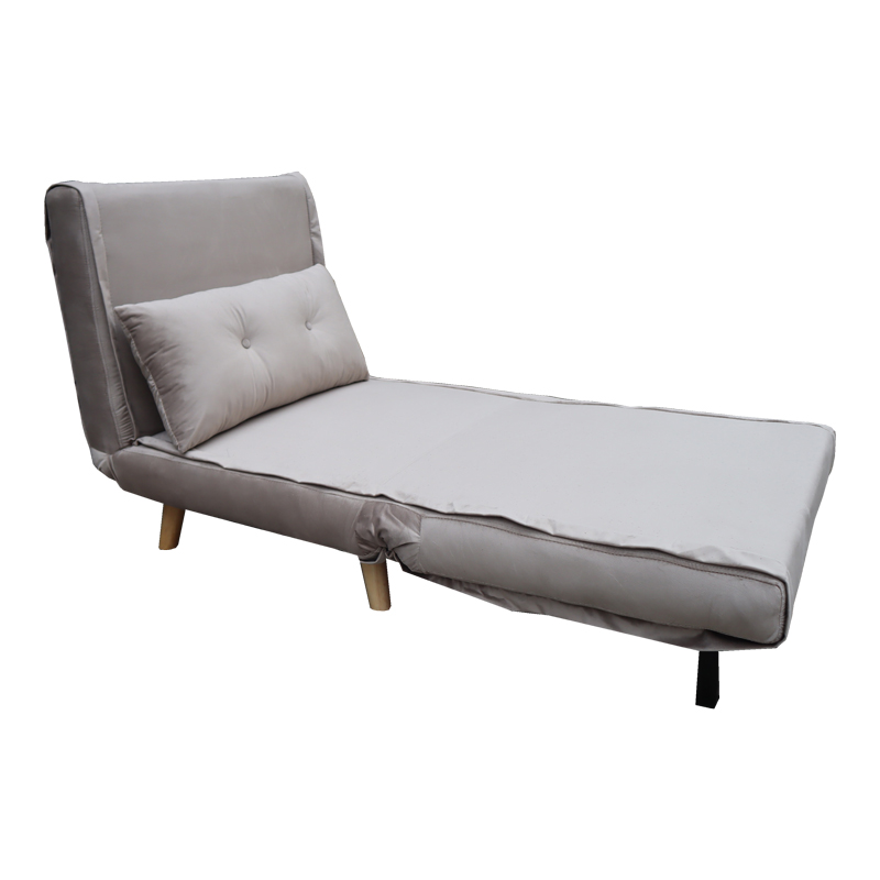 Armchair-bed Josuane I pakoworld velvet in grey shade 78x80x81cm