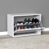 Shoes cabinet Step pakoworld 6 pairs in white color 60x30x42 cm