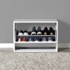 Shoes cabinet Step pakoworld 6 pairs in white color 60x30x42 cm
