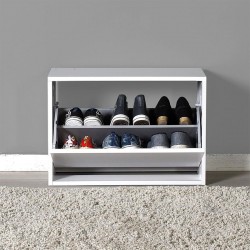Shoes cabinet Step pakoworld 6 pairs in white color 60x30x42 cm Shoes cabinet Step pakoworld 6 pairs in white color 60x30x42 cm