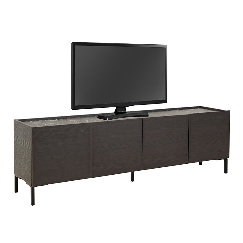 Έπιπλο τηλεόρασης Calliope pakoworld wenge-μαύρο μαρμάρου 180x44x57εκ