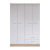 Ντουλάπα ρούχων Harmony pakoworld τετράφυλλη σε oak-λευκή απόχρωση 137x52x198εκ