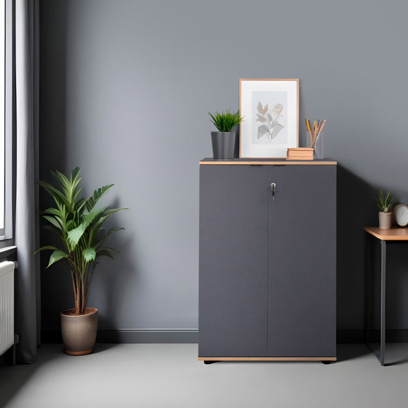 Office cabinet Taker I pakoworld in anthracite shade 72x34x109cm Office cabinet Taker I pakoworld in anthracite shade 72x34x109cm