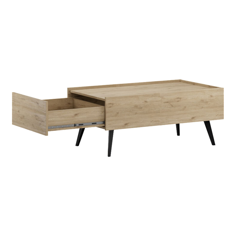 Coffee table with drawerTema pakoworld in oak shade 103x60x44cm Coffee table with drawerTema pakoworld in oak shade 103x60x44cm