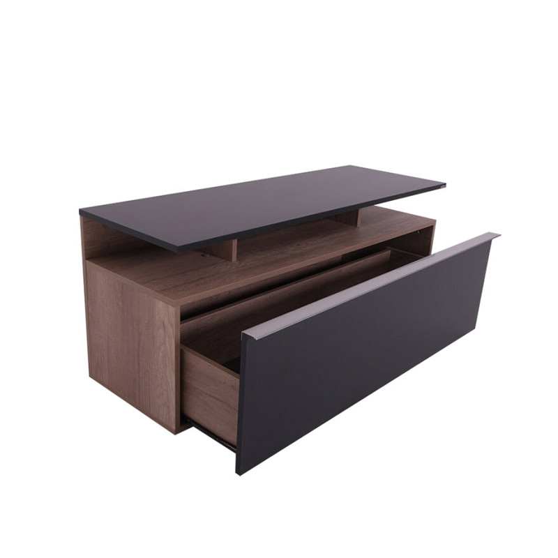 Έπιπλο τηλεόρασης Temano pakoworld σε μαύρη gloss-καρυδι  απόχρωση 117x40x48εκ