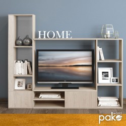 Σύνθετο σαλονιού Blossom pakoworld χρώμα sonoma light 220x32,4x177,5εκ Σύνθετο σαλονιού Blossom pakoworld χρώμα sonoma light 220x32,4x177,5εκ