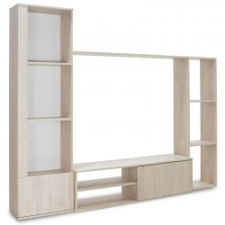 Σύνθετο σαλονιού Blossom pakoworld χρώμα sonoma light 220x32,4x177,5εκ Σύνθετο σαλονιού Blossom pakoworld χρώμα sonoma light 220x32,4x177,5εκ