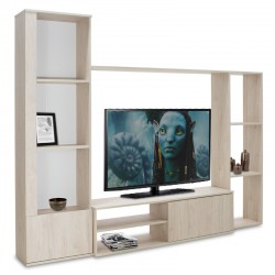 Σύνθετο σαλονιού Blossom pakoworld χρώμα sonoma light 220x32,4x177,5εκ Σύνθετο σαλονιού Blossom pakoworld χρώμα sonoma light 220x32,4x177,5εκ