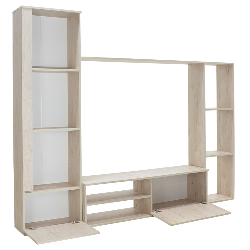 Σύνθετο σαλονιού Blossom pakoworld χρώμα sonoma light 220x32,4x177,5εκ Σύνθετο σαλονιού Blossom pakoworld χρώμα sonoma light 220x32,4x177,5εκ