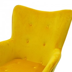 Πολυθρόνα Kido pakoworld βελούδο χρώμα κίτρινο