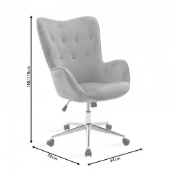 Manager office chair Kido pakoworld in grey velvet color Manager office chair Kido pakoworld in grey velvet color