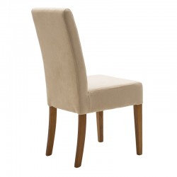 Chair Ditta pakoworld with ecru fabric - wooden legs walnut Chair Ditta pakoworld with ecru fabric - wooden legs walnut