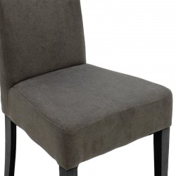 Καρέκλα Ditta pakoworld ανθρακί ύφασμα - πόδια ξύλο μασίφ μαύρο