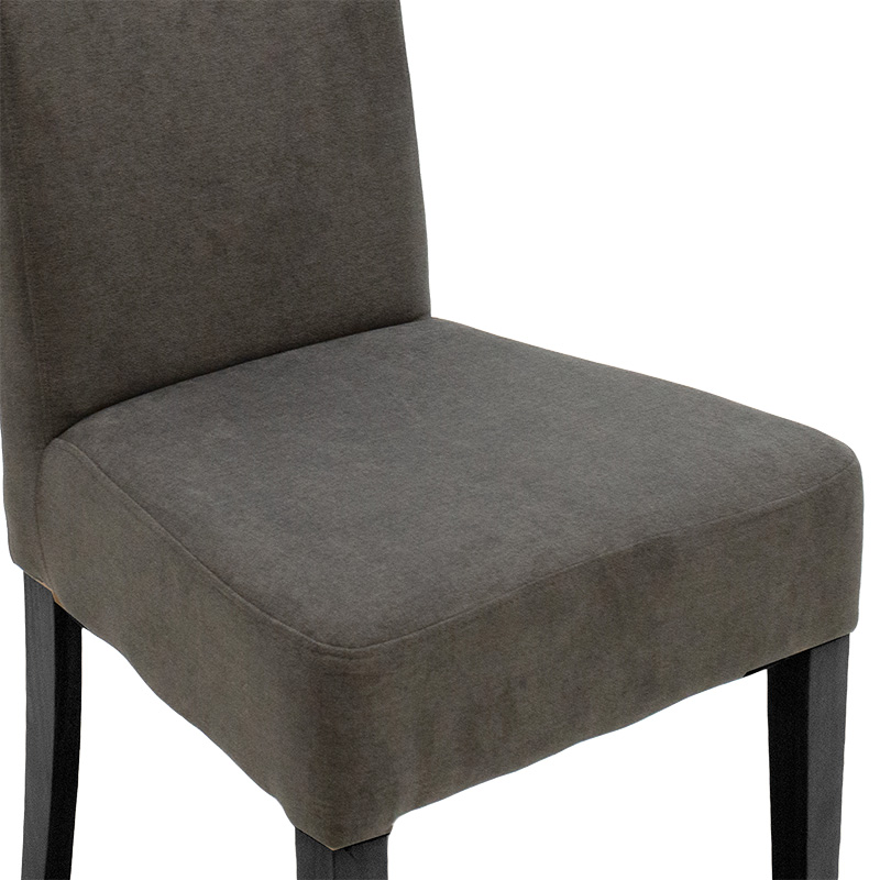 Καρέκλα Ditta pakoworld ανθρακί ύφασμα - πόδια ξύλο μασίφ μαύρο