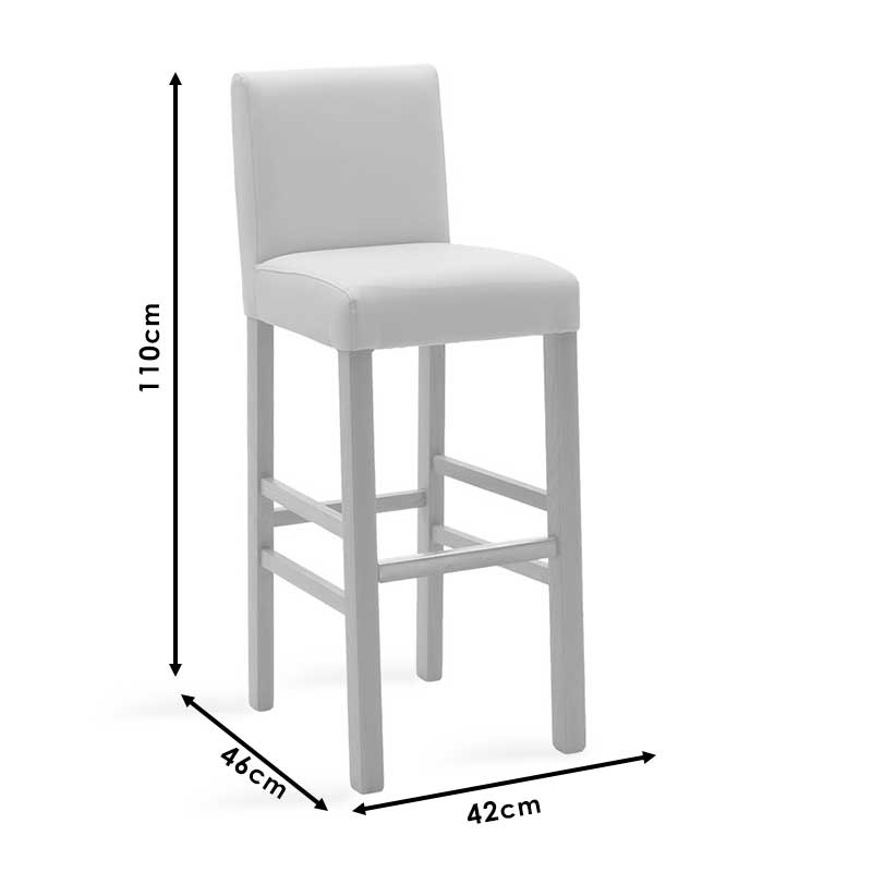 Bar stool Bari pakoworld with mocha pu - wooden legs black Bar stool Bari pakoworld with mocha pu - wooden legs black