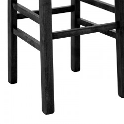Bar stool Bari pakoworld with light brown fabric - wooden legs black Bar stool Bari pakoworld with light brown fabric - wooden legs black