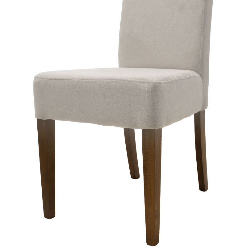 Chair Ditta pakoworld with grey fabric - wooden legs walnut Chair Ditta pakoworld with grey fabric - wooden legs walnut