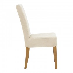 Chair Ditta pakoworld with grey-beige fabric - wooden walnut legs Chair Ditta pakoworld with grey-beige fabric - wooden walnut legs