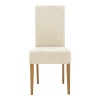 Chair Ditta pakoworld with grey-beige fabric - wooden walnut legs