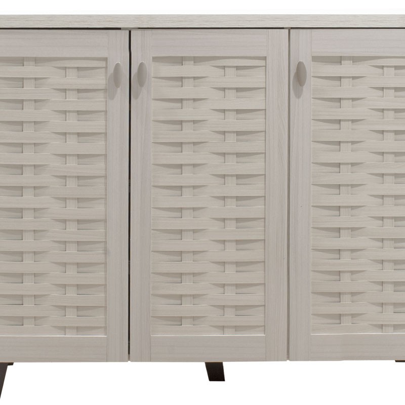 Παπουτσοθήκη-ντουλάπι MANTAM pakoworld 16 ζεύγων χρώμα λευκό-γκρι 115,5x40x92εκ