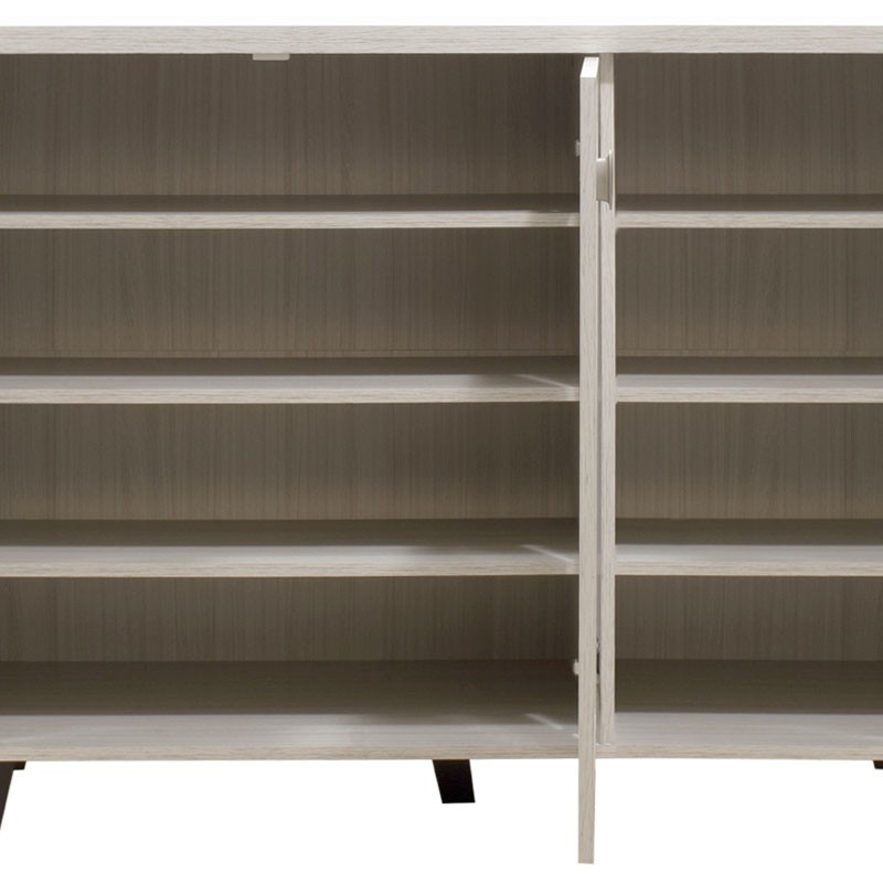 Παπουτσοθήκη-ντουλάπι MANTAM pakoworld 16 ζεύγων χρώμα λευκό-γκρι 115,5x40x92εκ