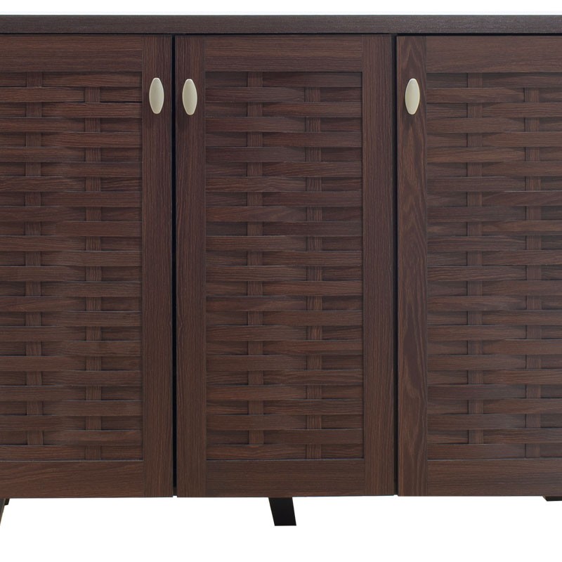 Παπουτσοθήκη-ντουλάπι MANTAM pakoworld 16 ζεύγων χρώμα καρυδί 115,5x40x92εκ