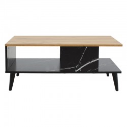 Coffee table Moses pakoworld color sonoma-black marble 90x54x37.5cm Coffee table Moses pakoworld color sonoma-black marble 90x54x37.5cm