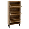 Παπουτσοθήκη Thelma pakoworld 12 ζεύγων oak 60x23.8x131.6εκ