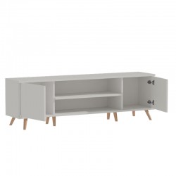 TV cabinet Icarus pakoworld melamine white-natural 150x32x46cm TV cabinet Icarus pakoworld melamine white-natural 150x32x46cm