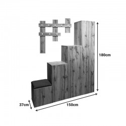 Nenich pakoworld entrance furniture in sonoma shade 150x37x180cm Nenich pakoworld entrance furniture in sonoma shade 150x37x180cm