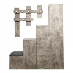 Nenich pakoworld entrance furniture in grey oak shade 150x37x180cm Nenich pakoworld entrance furniture in grey oak shade 150x37x180cm