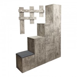 Nenich pakoworld entrance furniture in grey oak shade 150x37x180cm Nenich pakoworld entrance furniture in grey oak shade 150x37x180cm