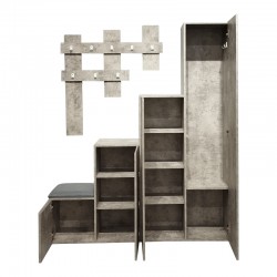 Nenich pakoworld entrance furniture in grey oak shade 150x37x180cm Nenich pakoworld entrance furniture in grey oak shade 150x37x180cm