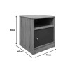 Foly pakoworld bedside table with a cabinet in sonoma-anthracite shade 40x40x50cm