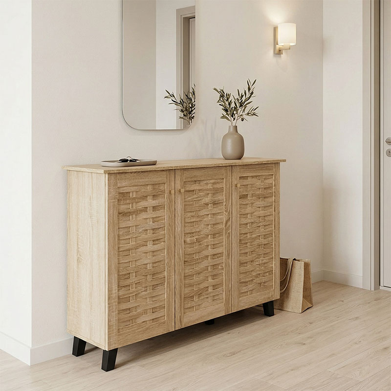 Shoe cabinet Mantam pakoworld 16 pairs sonoma 115.5x34x87cm